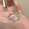 Silver  Full Diamond Oval Ring Exquisite New In Light Luxury Fashion Exquisite Engagement Rings for Women Wedding