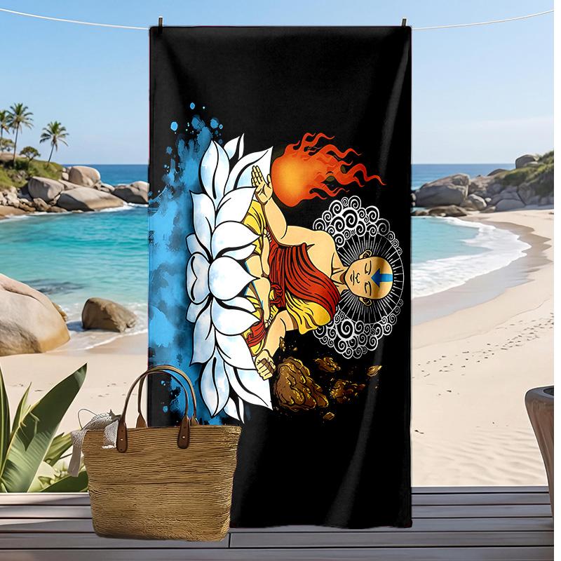 Toalla de Playa Estampada de Avatar Secado Rápido Toalla Suave Manta de Playa Rectangular Grande Portátil para Viajes Piscina