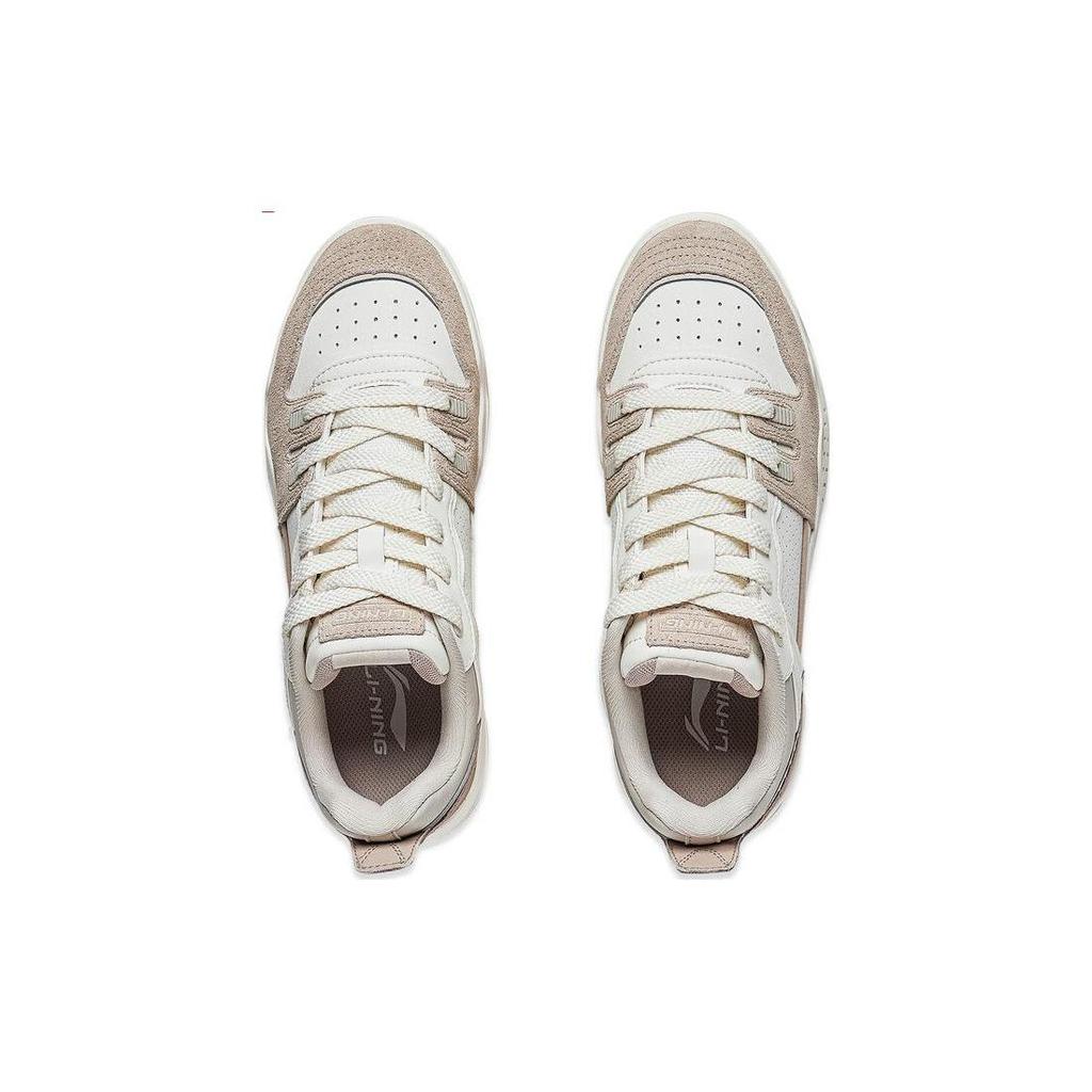Li Ning Jiangyue Cushioning Low Top Skateboard Shoes Women's White Gray Brown AGCT294-4