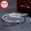 Silver Minimalist Elegant Feather Bracelet, Exquisite, Simple, Nostalgic, Vintage, Personalized, Diverse, Very Suitable for Women