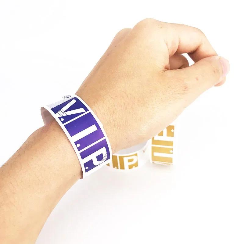 100pcs Disposable Waterproof Paper Wristband Bracelet Playground Marker Paper Bracelet Event Party Counting Bracelet