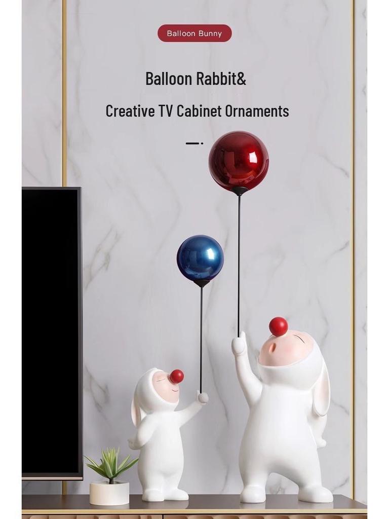 Rabbit Luxury Dual-Sided Balloon Ornaments for TV Cabinet & Living Room