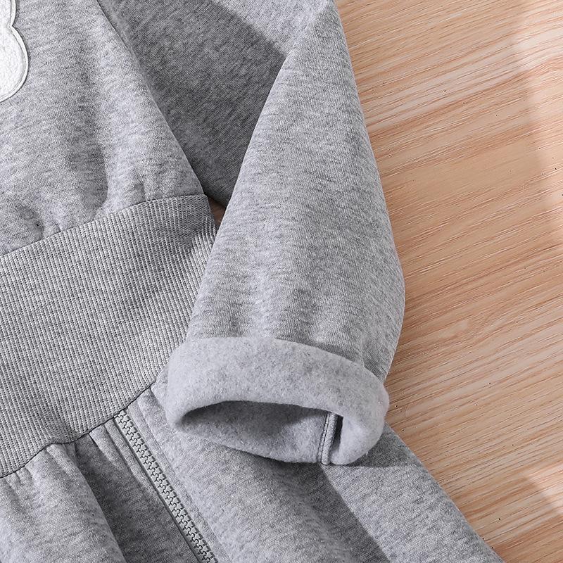 Dívčí šaty Dětské oblečení Podzimní móda Nášivka s písmenem Stojáček Dlouhý rukáv Svetr Sportovní šaty