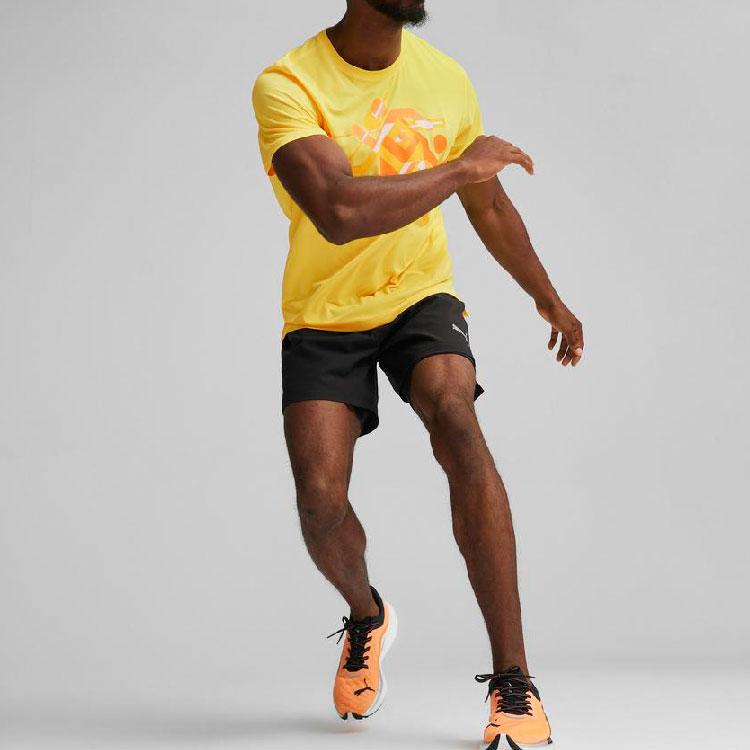 Puma Ultraweave Running Series Solid Color Mid-Rise Casual Shorts Men shorts Black 524994-01