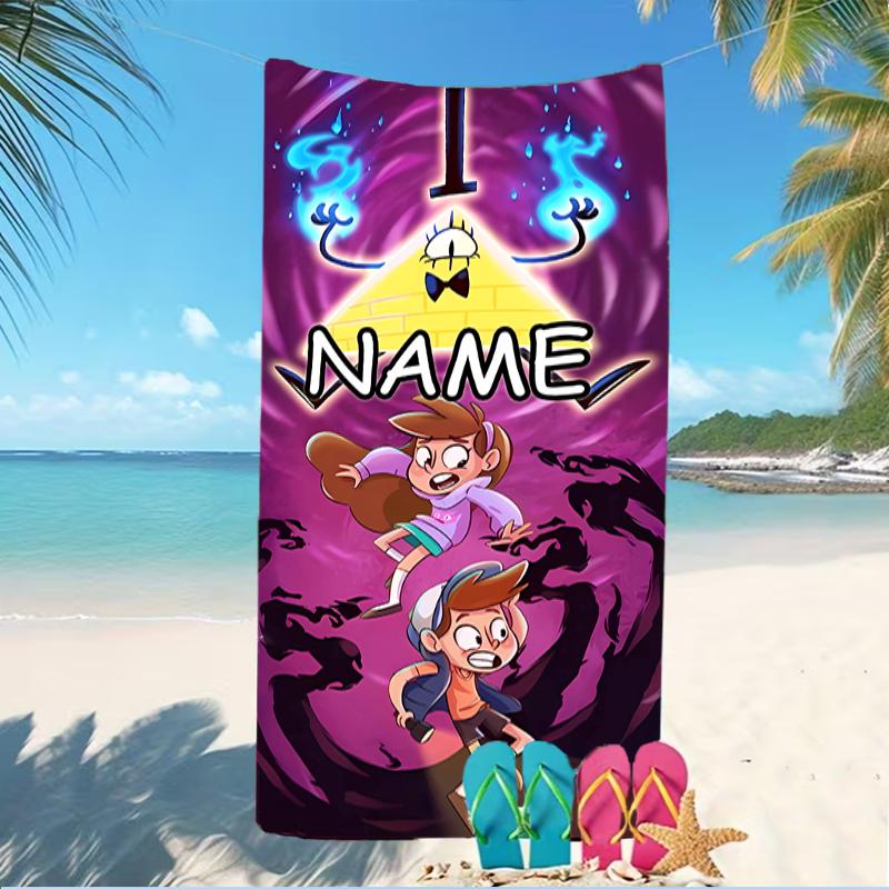 Customizable personalized beach towels Gravity Falls themed designs.Suitable for the beach, yoga, sports;ideal as beach accessories