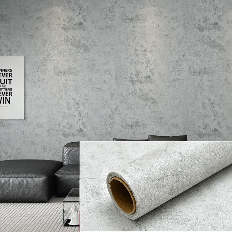 1PC Waterproof Removable Wallpaper Self-Adhesive Wallpaper Cement Gray Self-Adhesive Contact Paper