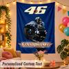 Valentino Rossi Personalized Wall Tapestry Custom Name Text Polyester Hanging Decor Home Room