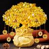 Citrine Money Tree Wine Cabinet Decor: Feng Shui Wealth Attraction Ornament for Home & Living Room, Perfect Creative Opening Gift