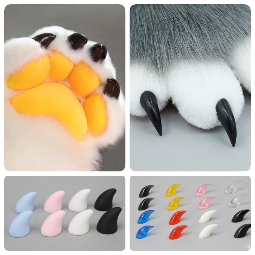 8pcs Epoxy Furry Claws Nails Pointed/Obtuse DIY Animal Paw Accessories Cosplay Costume Accessories