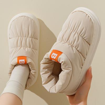 Zapatillas de algodón para hombre, impermeables, antideslizantes, de suela gruesa, para parejas, para el hogar, para invierno