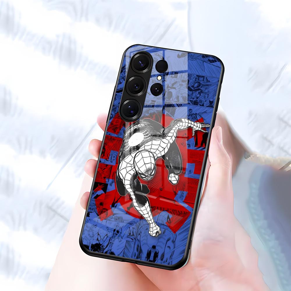 S-Spiders Cool Man Phone Case For Samsung S26 S25 S24 FE S23 S22 S21 Plus S20 Ultra Note20Ultra Black Glass Cover