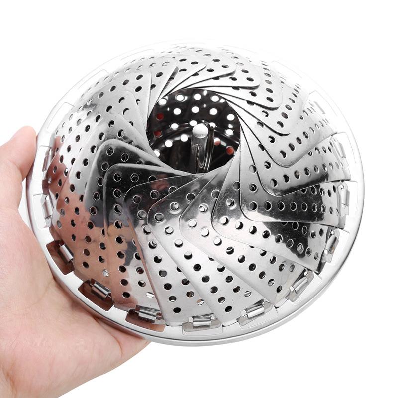 Stainless Steel Folding Steamer Cookware and Utensils for Cooking Steam Vegetable Kitchen Fruit Food Basket Mesh Steamer Rack