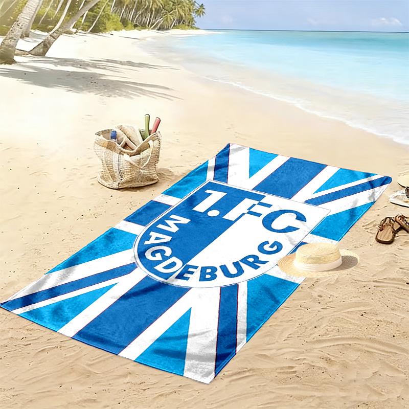 1. FC Magdeburg Print Beach Towel, Large Soft Quick Dry Towel for Beach Camping Swimming