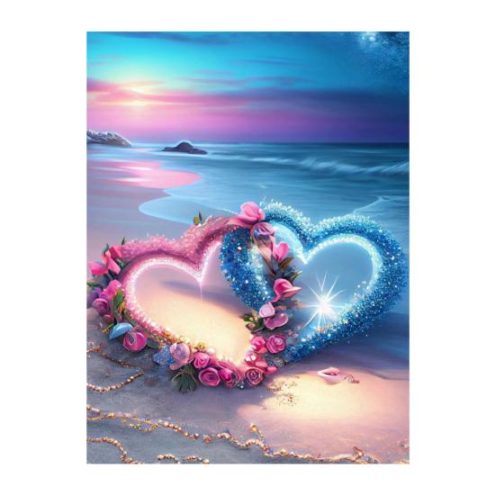 

1 комплект 5D набор для рисования стразами DIY пляжное сердце дизайн с полными стразами легкий набор для творчества B