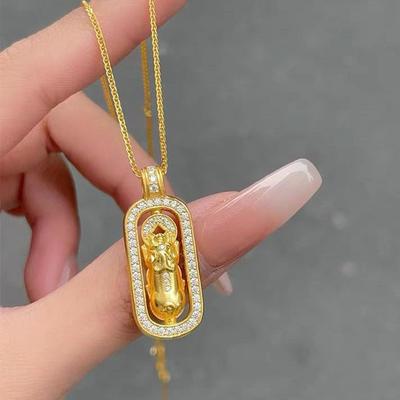 Wei Xue Diamond Pixiu Rotating Vajra Pendant Necklace