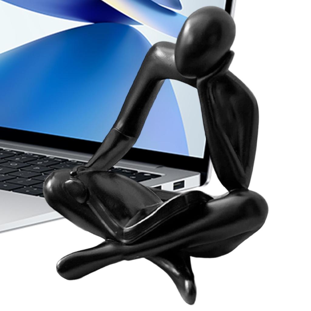 Reading Thinker Female Statues Resin Aesthetic Non Slip Funny Abstract Art Sculptures Reading Woman Statue Bookshelf Decor