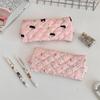 Floral Lace Quilted Pencil Case: Large Capacity, Portable Stationery Bag for Girls