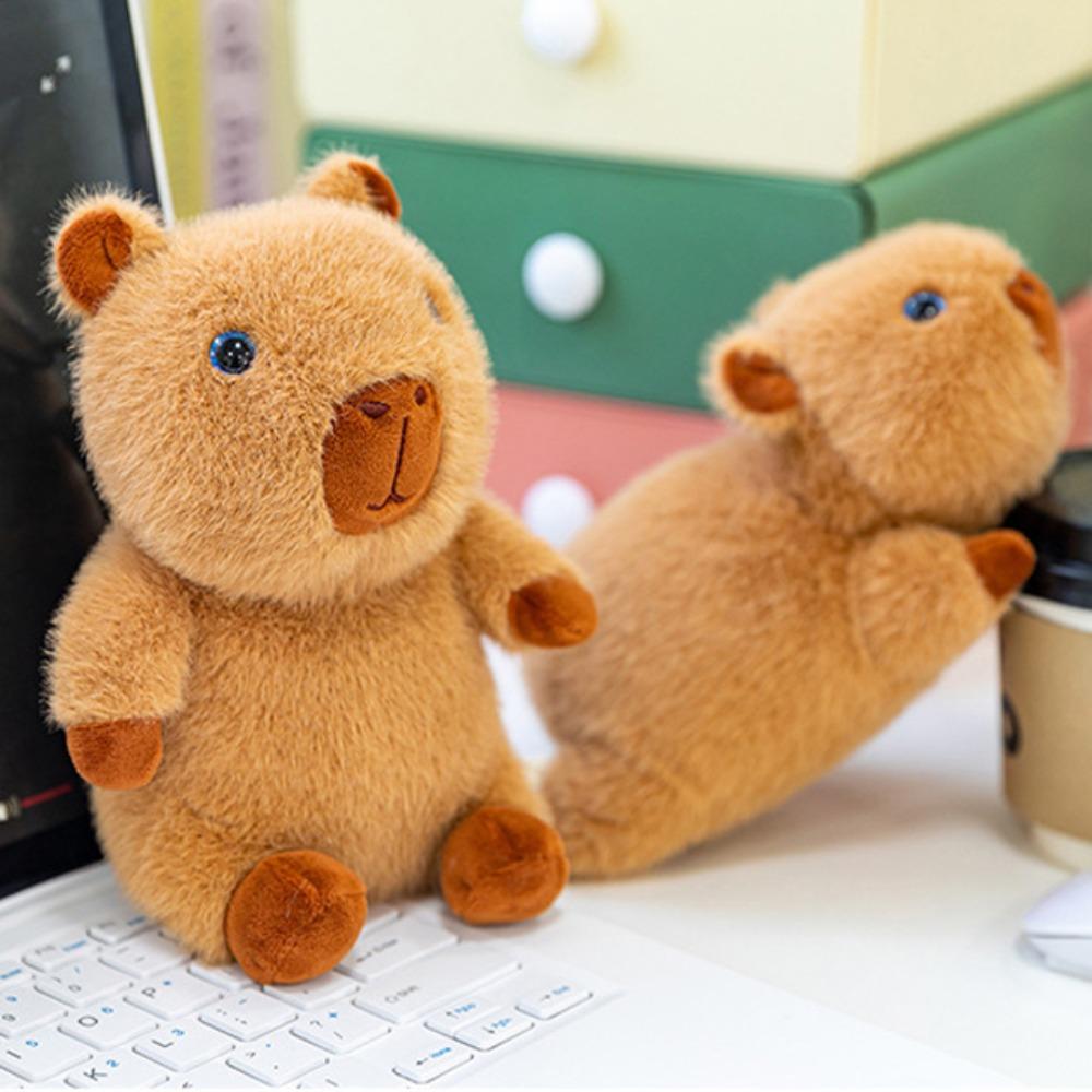 PP Cotton Plush Capybara Key Ring Funny Cartoon Animal Keychain Children