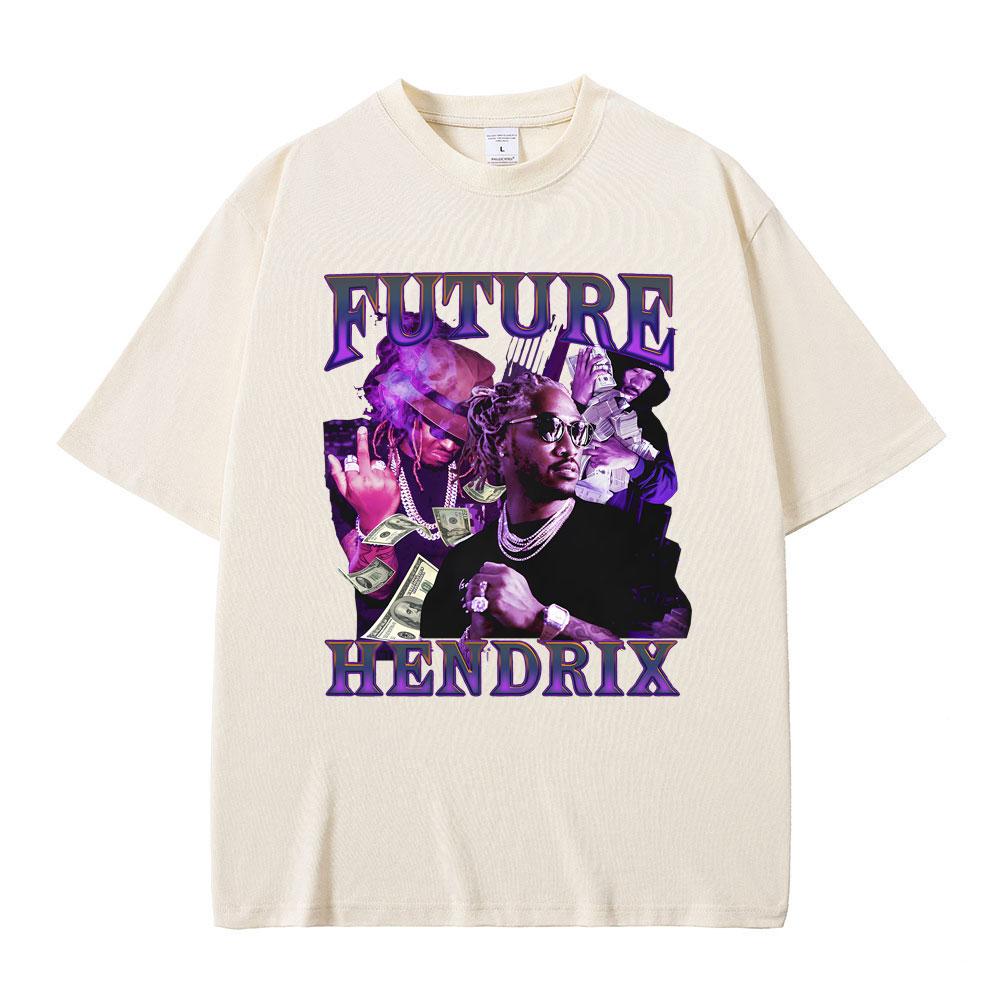 Rapper Future Hendrix Graphic Print T-shirts Men Women Hip Hop 90s Vintage Tees Short Sleeve Men's Streetwear Oversized Tshirt