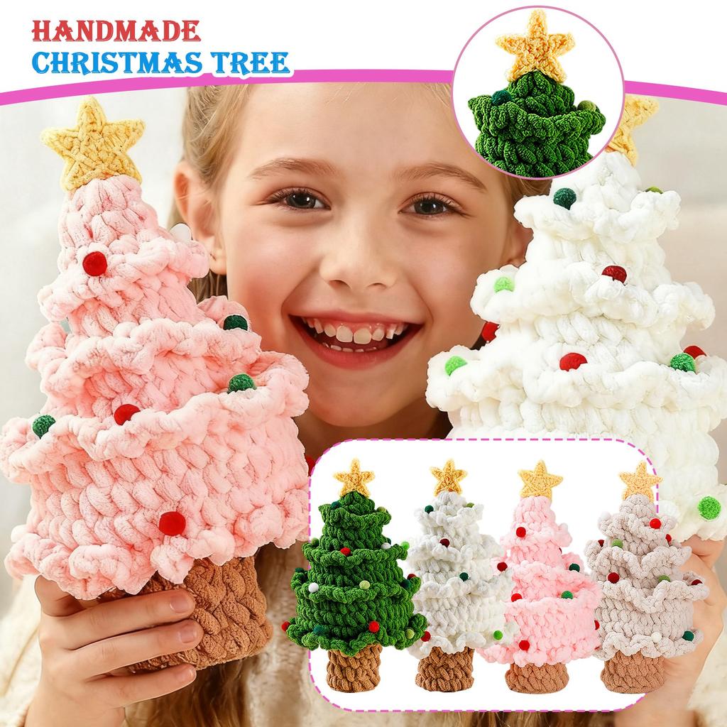 Handmade Knitted Christmas Tree Ornament – Creative Holiday Yarn Decoration For Home, Table, And Gift Display