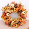 Handmade Maple Leaves Pumpkins Wreath Diy Decoration For Thanksgiving Halloween Front Door Wall Hanging Autumn Harvest Wreath