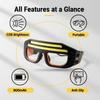 1 Pack COB Rechargeable Headlight Glasses with 3 Modes USB C Hands Free Light Up headlamp for Camping Fishing Cycling Hiking