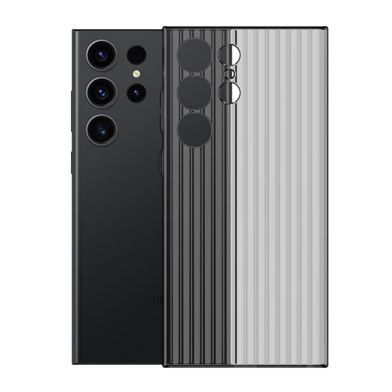 Corrugated Grating Pattern Suitable for Samsung S25edge Mobile Phone Case Ice Fog Matte S24ultra Anti Fall PC Protection Case