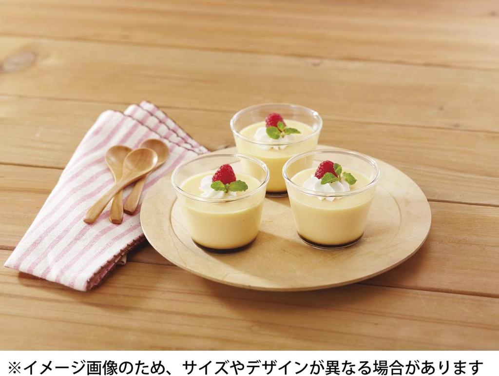 iwaki Glass Fruit Dessert Set of 3 Heat-Resistant Cups, 300ml, KBT945,