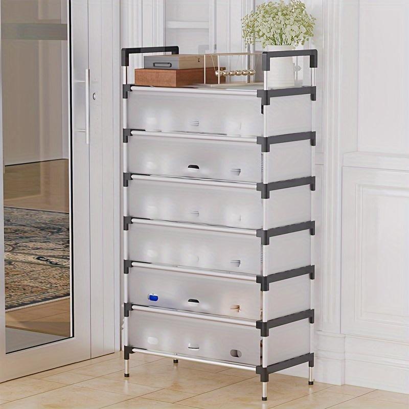 7-Tier Stainless Steel Shoe Rack - Dustproof, Durable Shoe Cabinet Organizer for Home, Bedroom, Office, Kitchen Storage, Shoe Storage Organizer