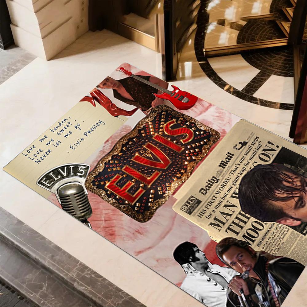 Love Elvis Presley Area Rug Suitable for Foyer Dining Room Outdoor Playrooms Antislip Carpet Office home decor Gift for Festivals