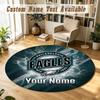 Runder Teppich Benutzerdefinierter NamePhiladelphia Eagles Muster Rutschfester Teppich Wohnbodendekoration
