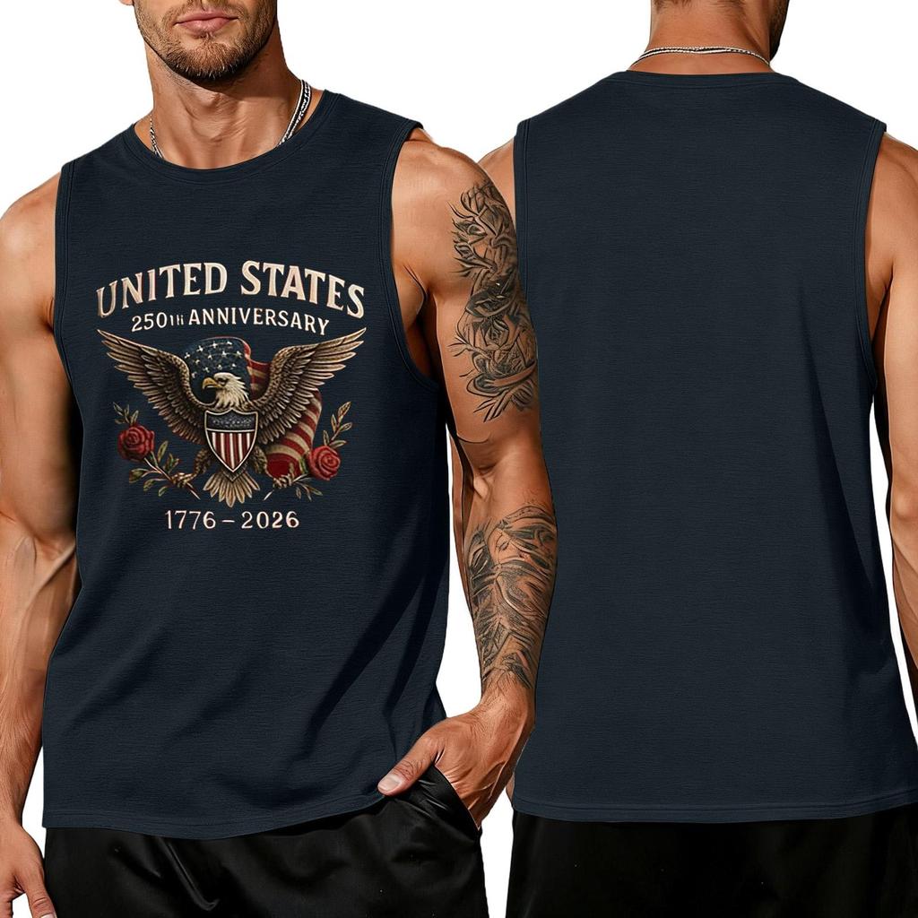 Men's loose and casual print sleeveless shirt
