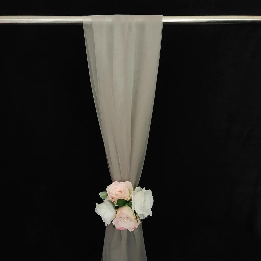 Set of 2 Wedding Arch Mesh Draping Fabric Sheer for Easter Bridal Shower Backdrop Outdoor Party Arches Church Ceremony Decoratio