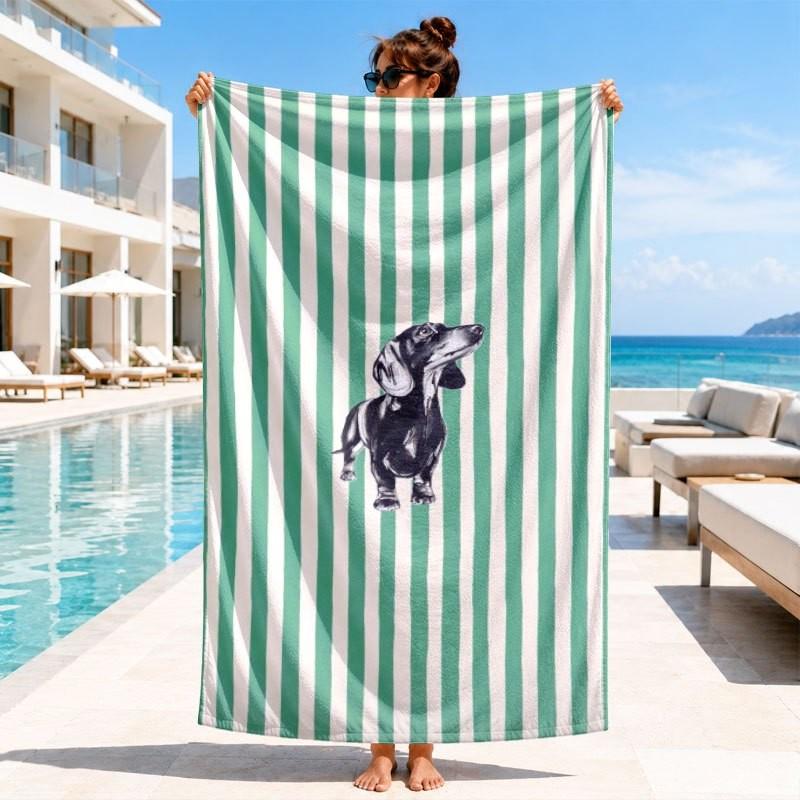 Boho Mandala Ethnic Style Bright turquoise base multicolor symmetric mandala geometric boho print quick dry large beach towel