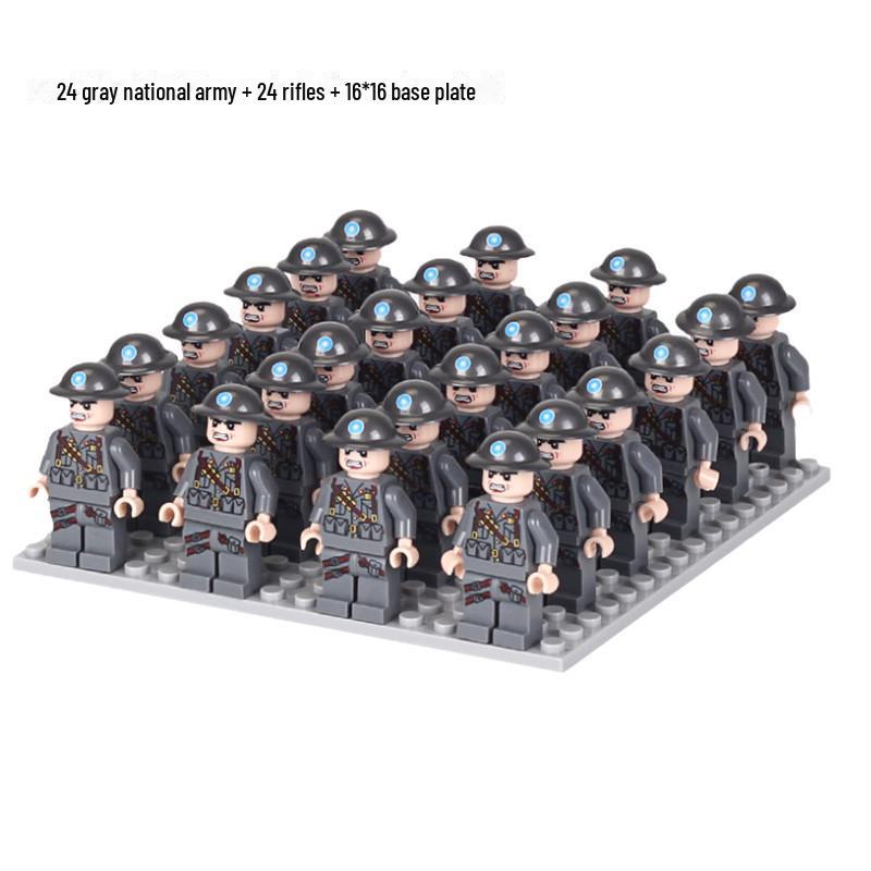 Eighth Route Army Minifigure Set: 24 Educational Assembly Building Blocks