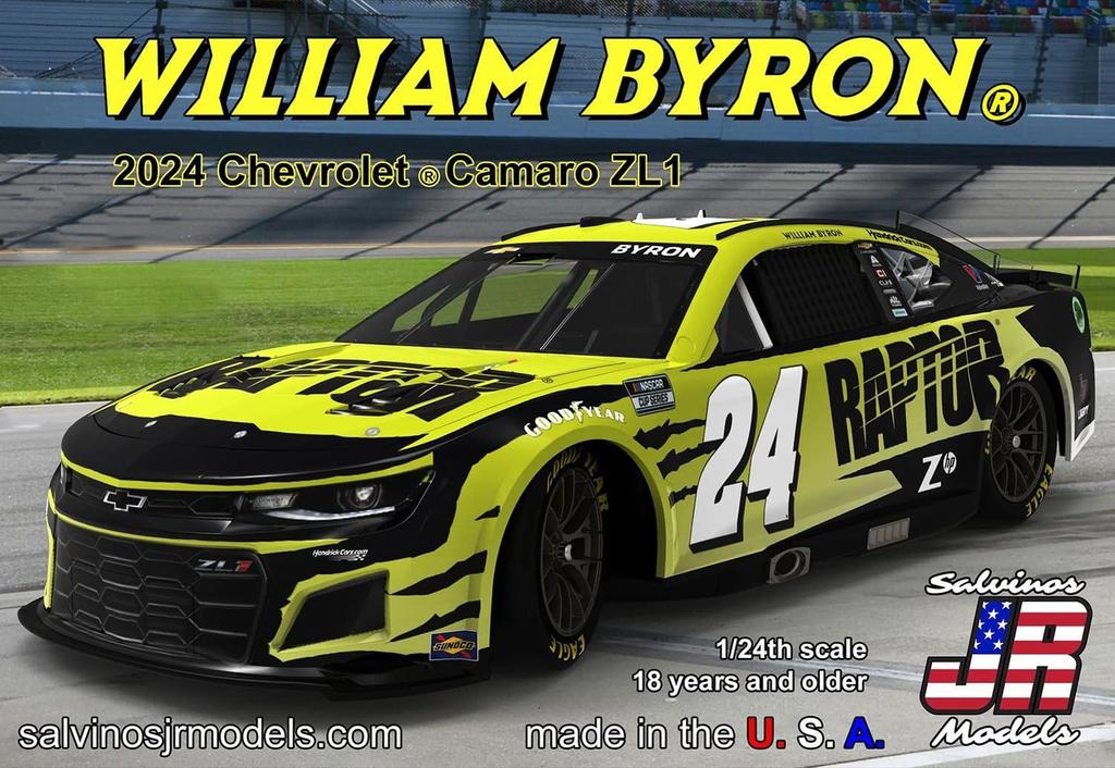 Salvinos Models 2024 Chevrolet Camaro ZL1 William Byron 24 Raptor Plastic Model Kit SJMHMC2024WBP Jr. 1/24 No.