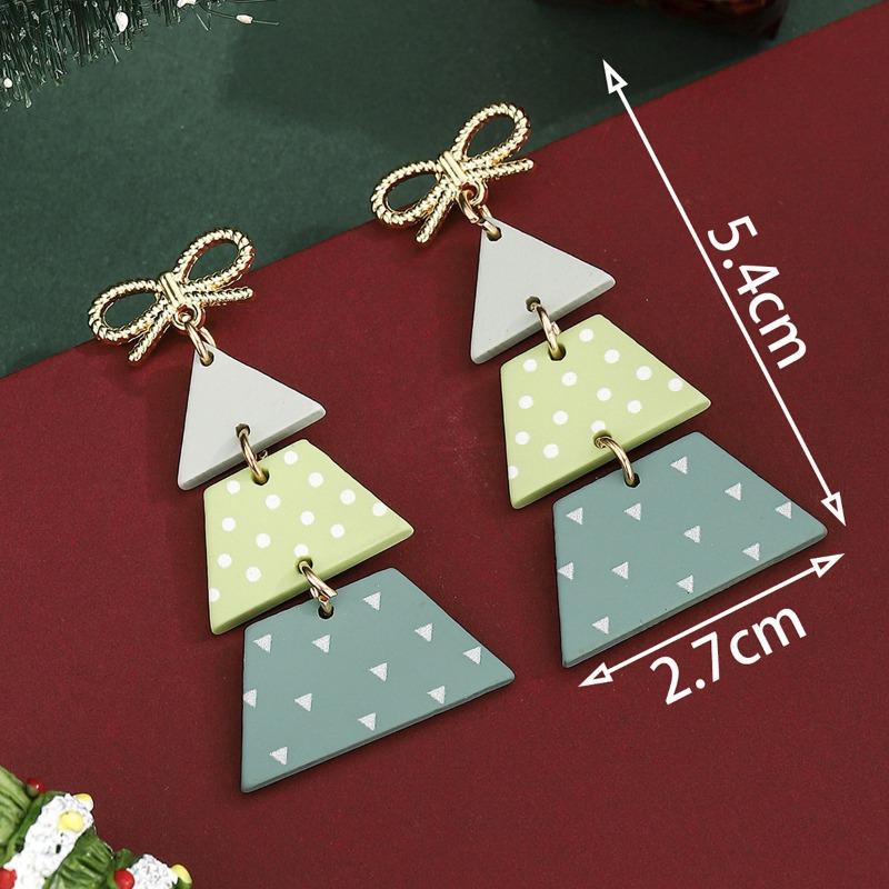 Personalized Jewelry Christmas Alloy Stud Earrings Christmas Hat Elk Point Diamond Christmas Tree Gingerbread Man Earrings