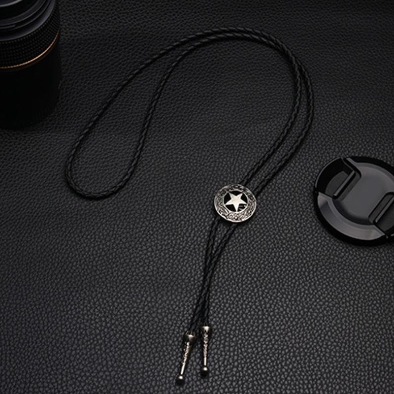 Star Pendant Faux Leather Rope Bolo Tie Shirt Collar Necktie Jewelry Accessories