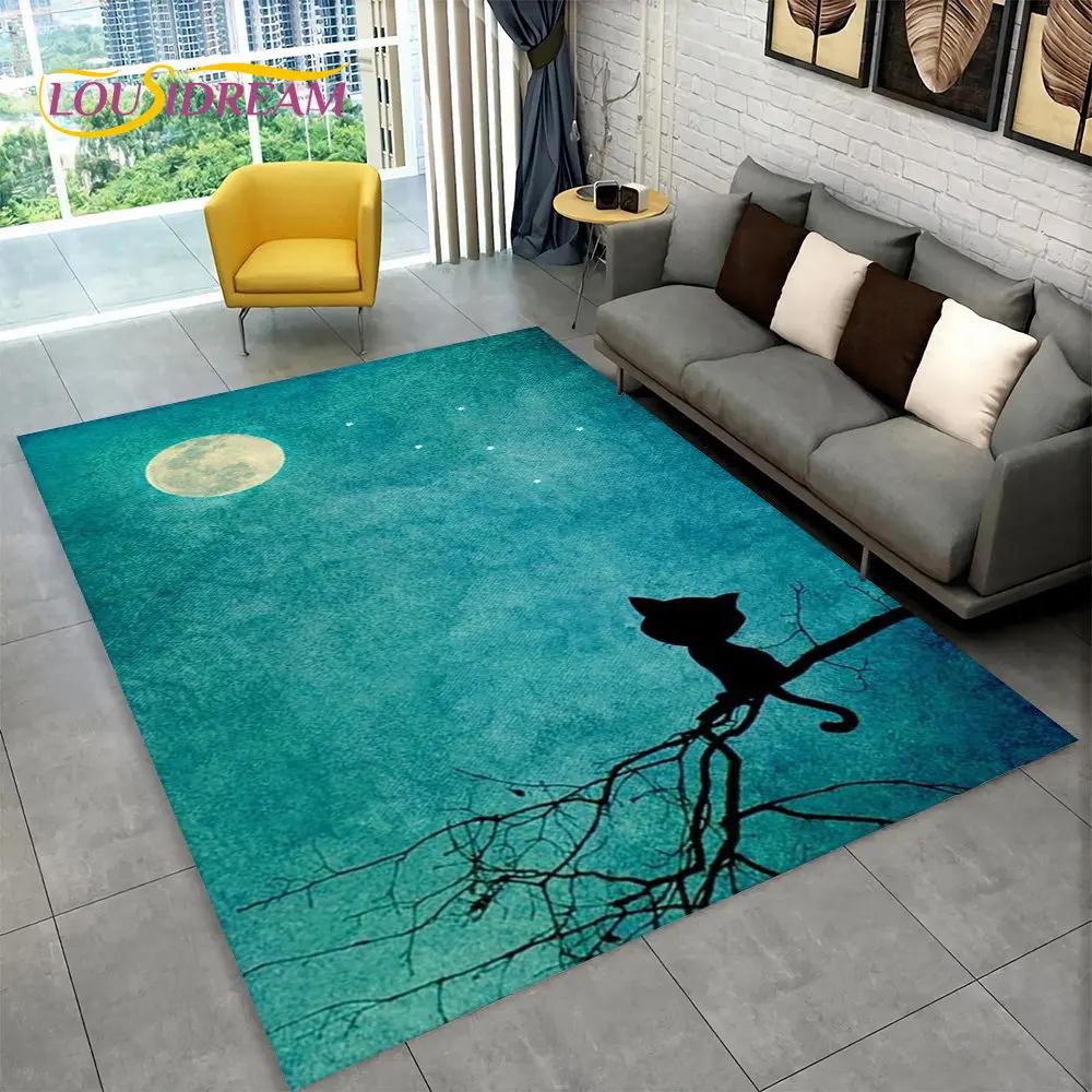 3D Cute Cat Cartoon Area Rug,Carpet Rug for Home Living Room Bedroom Sofa Kitchen Doormat Decoration,Kid Play Non-slip Floor Mat