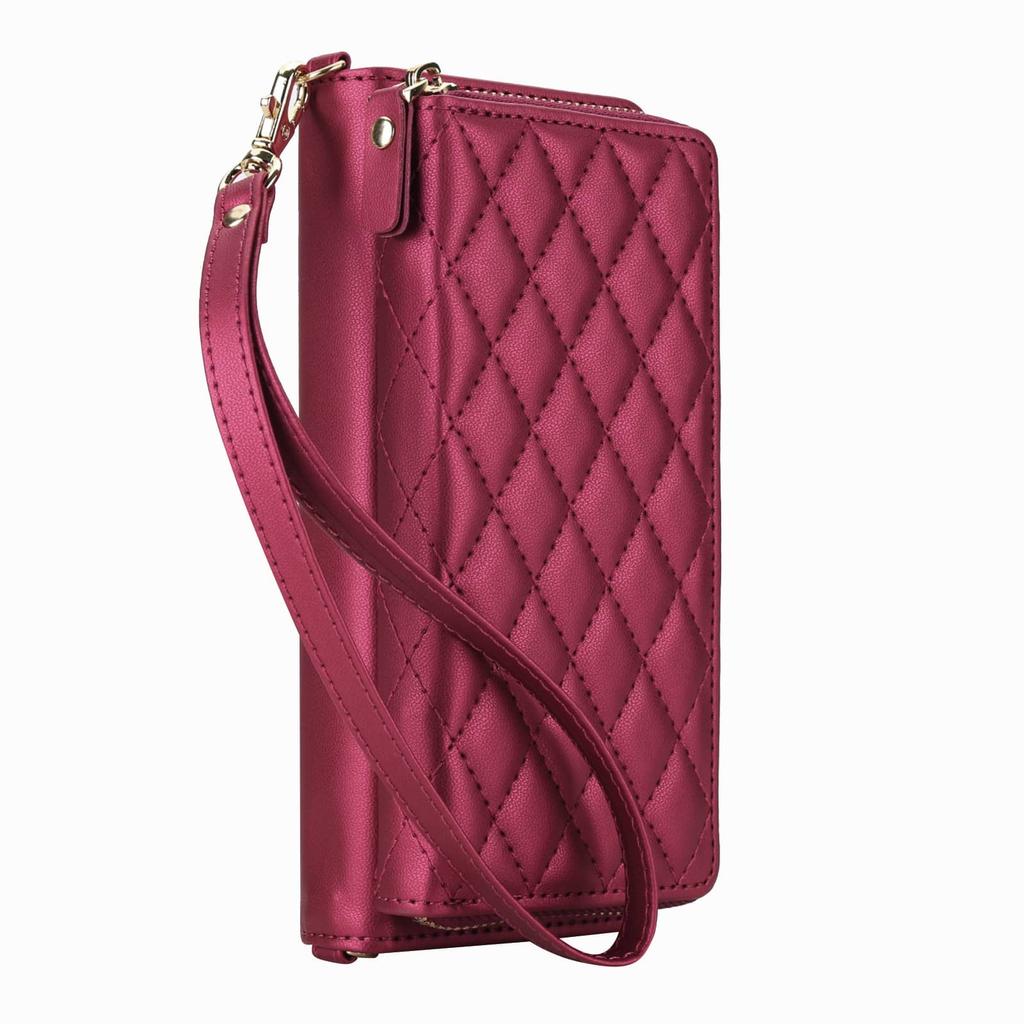 WEFOR Crossbody Wallet Case for Samsung Galaxy Z Fold 7 6 5 4 3 RFID Zipper Flip Cover Card Slots Kickstand Wrist Strap Purse