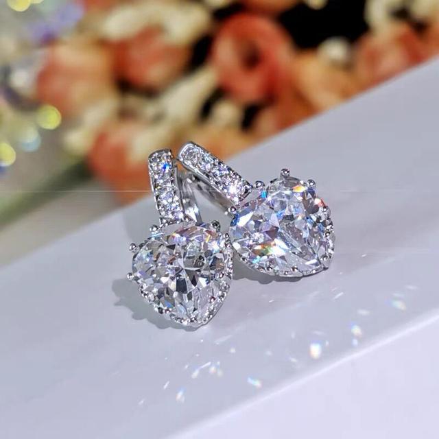 

Великолепные простые серьги-кольца из стерлингового серебра 925 пробы в форме сердца для женщин, свадебные украшения, серьги с кубическим цирконием, женский аксессуар белый