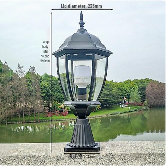 European Style Outdoor Waterproof Pillar Lamp for Villa Entrances and Community Courtyards