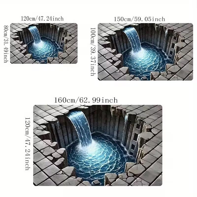 MELLON 3D Optical Illusion Non-Slip Doormat Welcome Mat Bathroom Living Room Kitchen Absorbent Floor Mat Home Decor