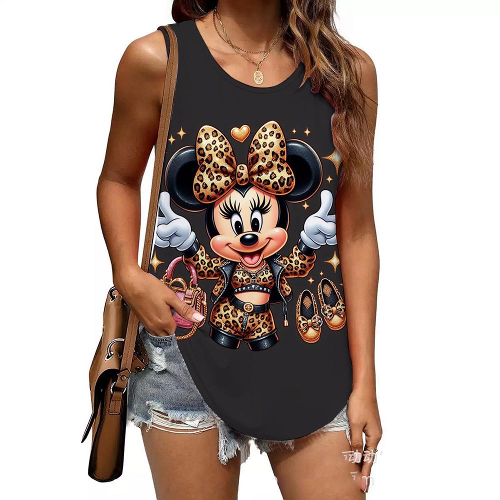 Fashion Printed Top Casual Loose Sleeveless T-Shirts Women’s