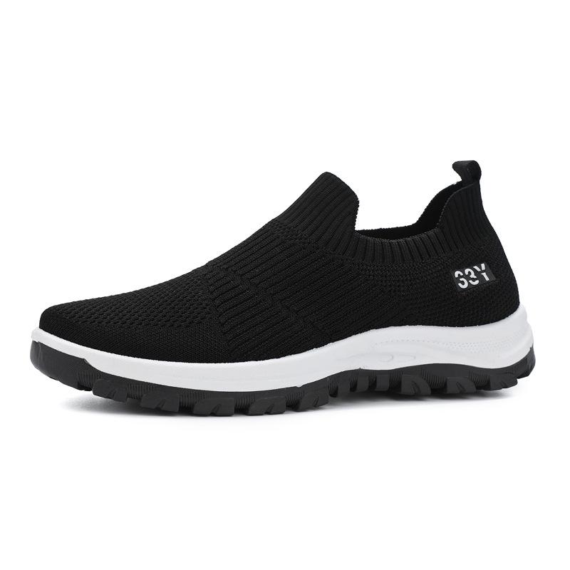 2025 new men's breathable mesh sports shoes casual versatile thick-soled one-pedal trendy men's shoes