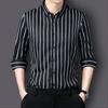 Shirts Men Elegant Shirts Luxury Men's Clothing High Quality Stripe Pattern Shirts Fashion Long Sleeves Shirt Man