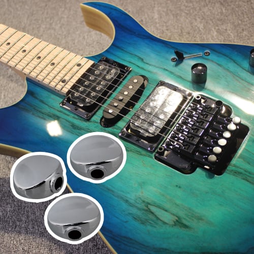 Yibuy 6-Pack 17x13mm Chrome Alloy Machine Head Buttons for Electric Guitar and Ukulele, Exquisite Accessories