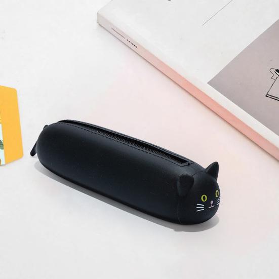 Pencil Case Adorable Fruit Vegetable Shape Silicone Pencil Bag Smooth Zipper Pen Storage Bag for School