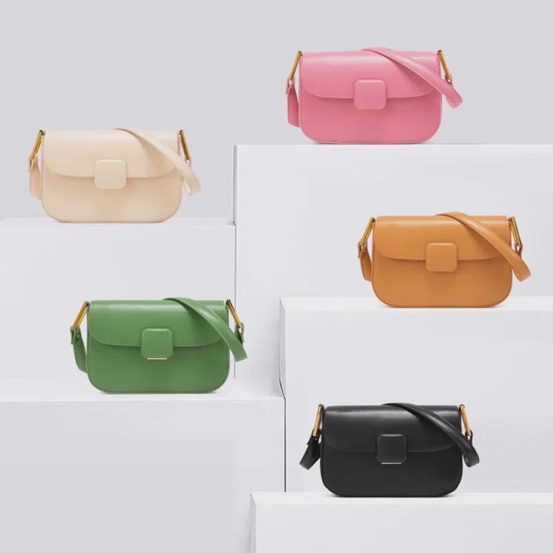 

Women s Candy Color High-End Square Buckle Crossbody & Shoulder Bag
