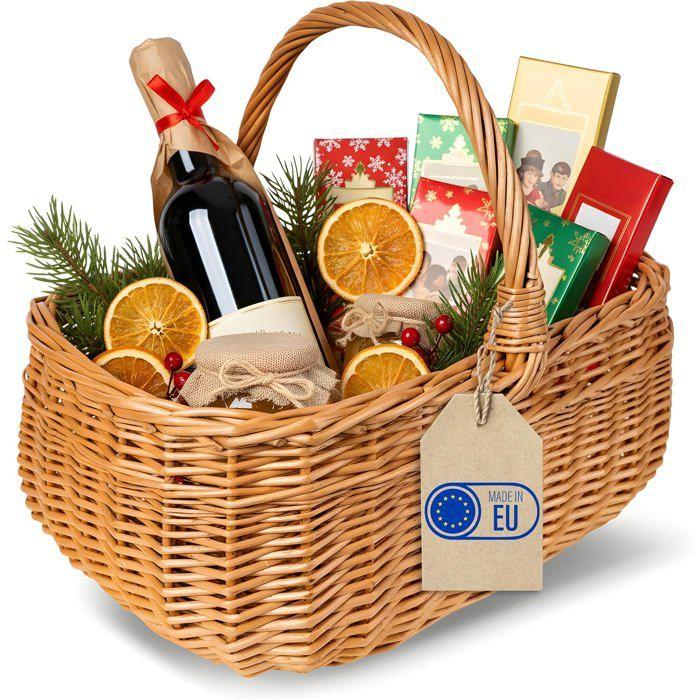 Kurv i flettet pil med håndtak - CREATIVE HOME - Påske - Brun - 36 x 26 x 31 cm - Håndlaget - Voksen